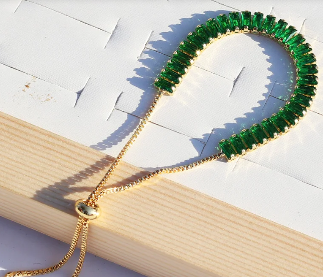 Rose Gold Emerald Glow Bracelets