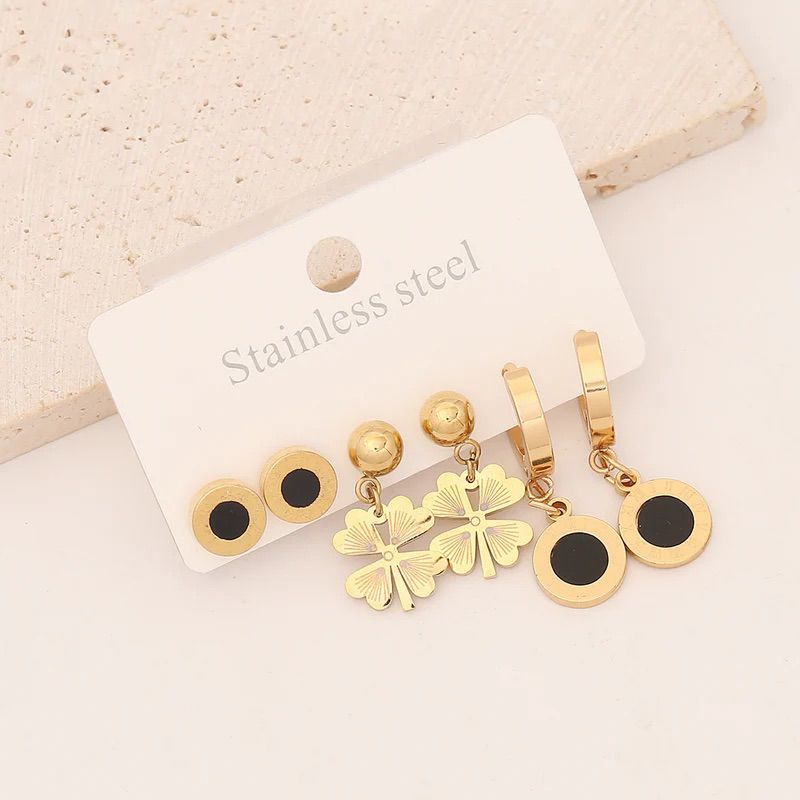 Golden Trio Earrings Set