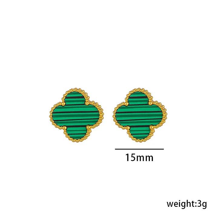 Luxe Blossom Earrings – Green